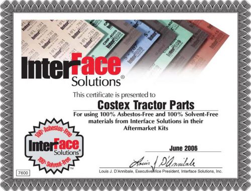Interface | certifications awards | costex