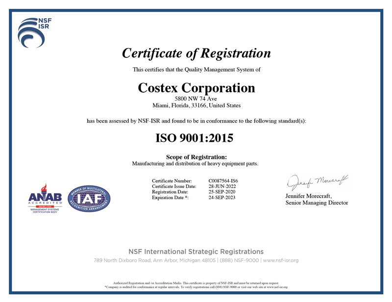 Iso certification 2023 | certifications awards | costex
